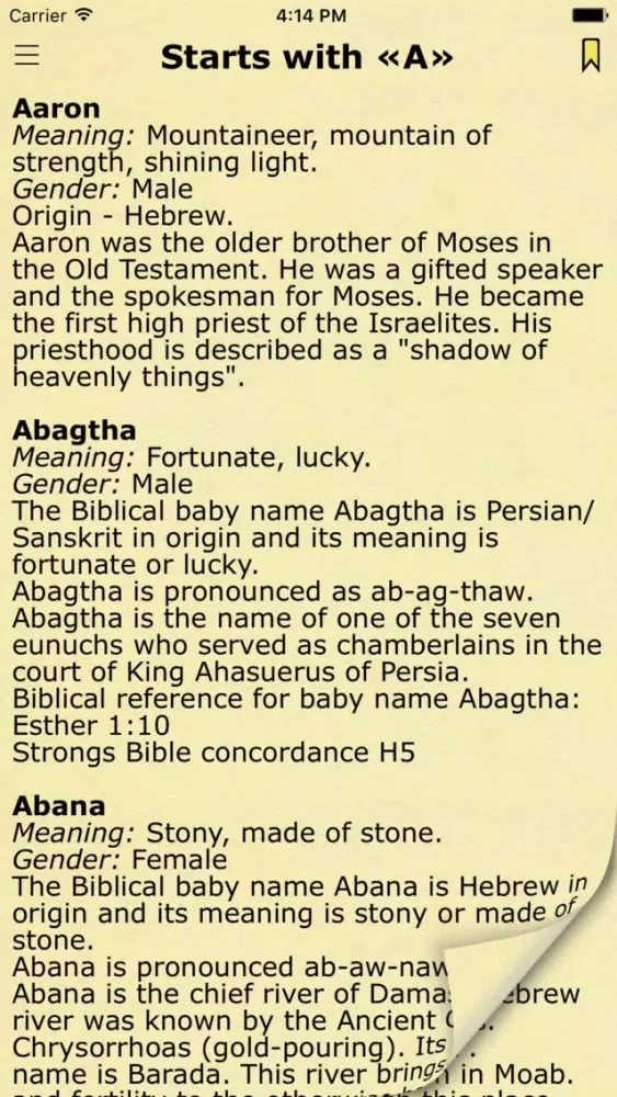 Biblical Names with Meaning and Context from Bible Screenshots