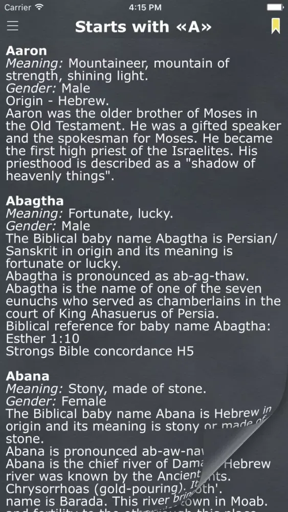 Biblical Names with Meaning and Context from Bible Screenshots