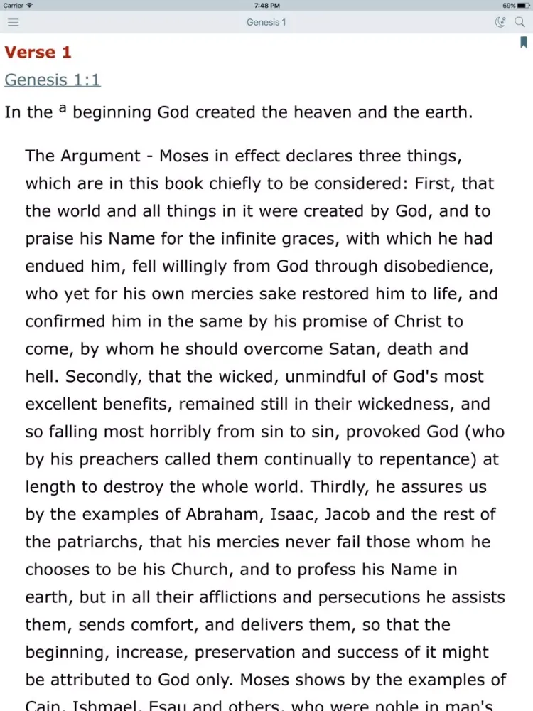 Ảnh chụp màn hình của Geneva Study Bible and King James Audio Version iPad 