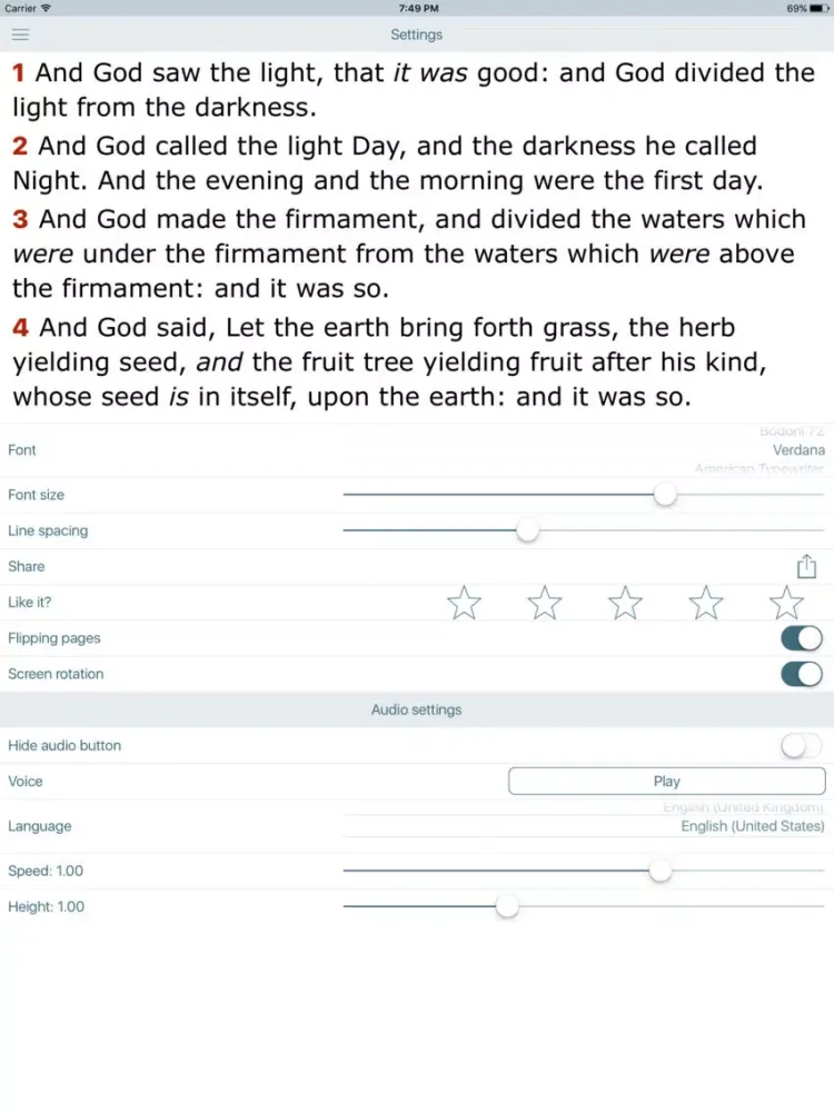 Ảnh chụp màn hình của Geneva Study Bible and King James Audio Version iPad 