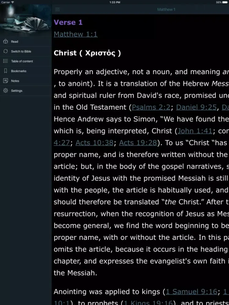 Capturas de tela do Commentary on New Testament and King James Bible iPad 
