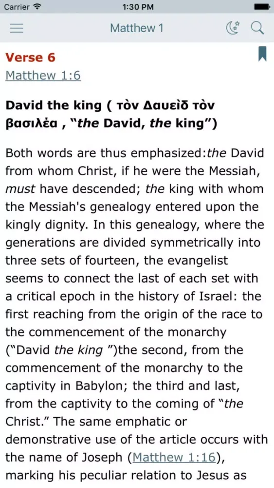 Capturas de tela do Commentary on New Testament and King James Bible