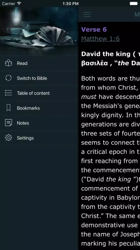 Capturas de tela do Commentary on New Testament and King James Bible