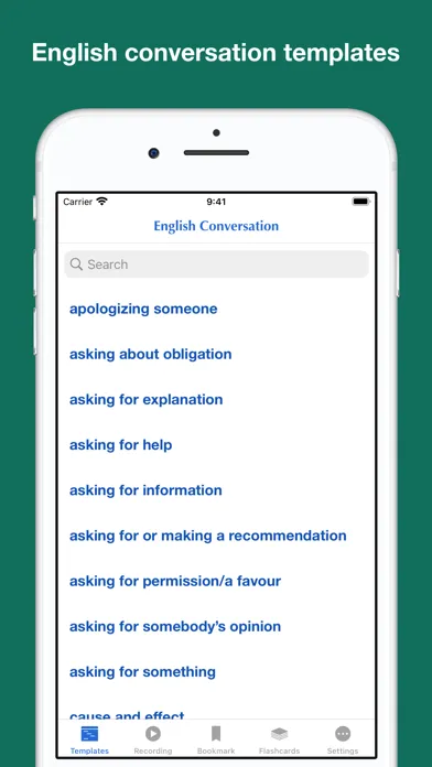 Tangkapan layar English Conversation Templates