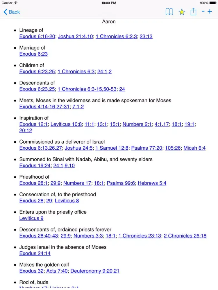 Zrzuty ekranu Nave Topical Bible Concordance with KJV Verses iPad 