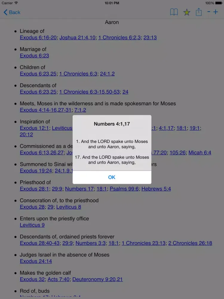 Zrzuty ekranu Nave Topical Bible Concordance with KJV Verses iPad 