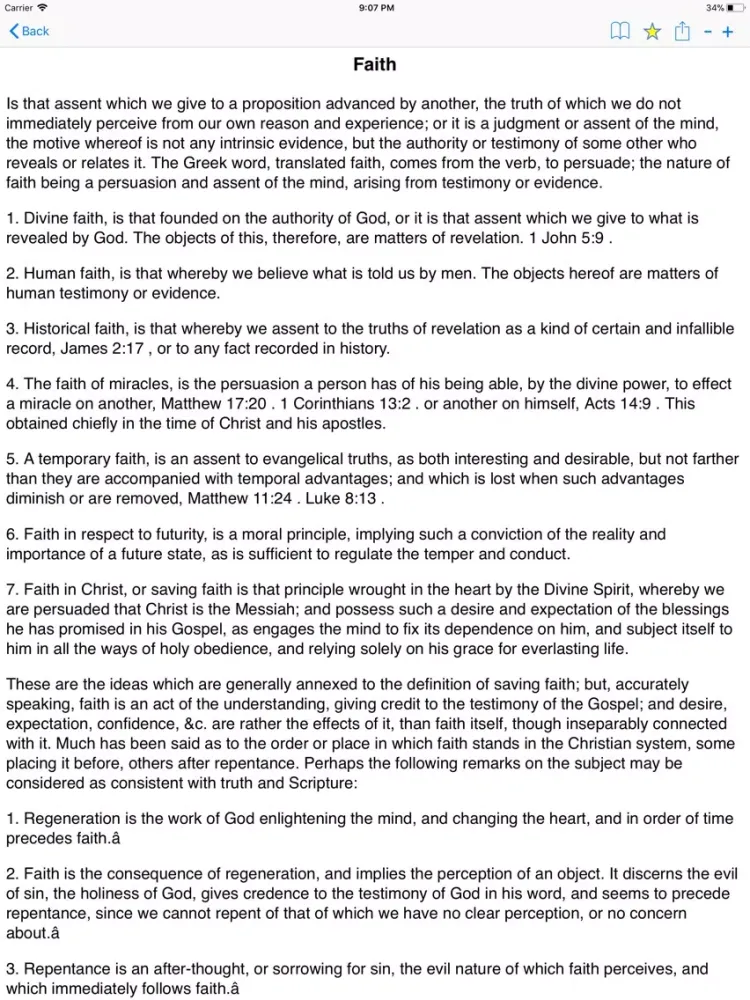 ภาพหน้าจอของ Theological Dictionary C. Buck iPad 