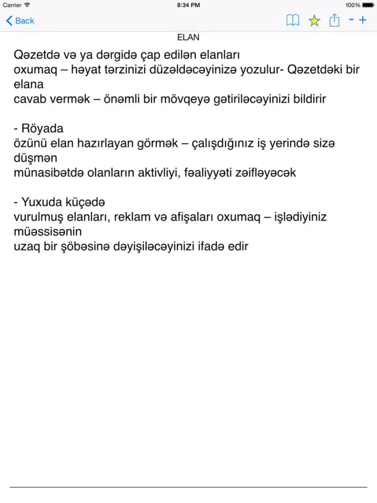 Capturas de tela do Yuxu Yozmaları (Сонник на Азербайджанском) iPad 