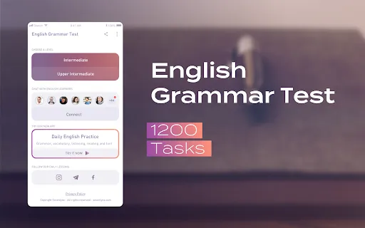 English Grammar Test Screenshots