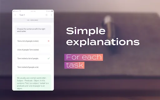 English Grammar Test Screenshots