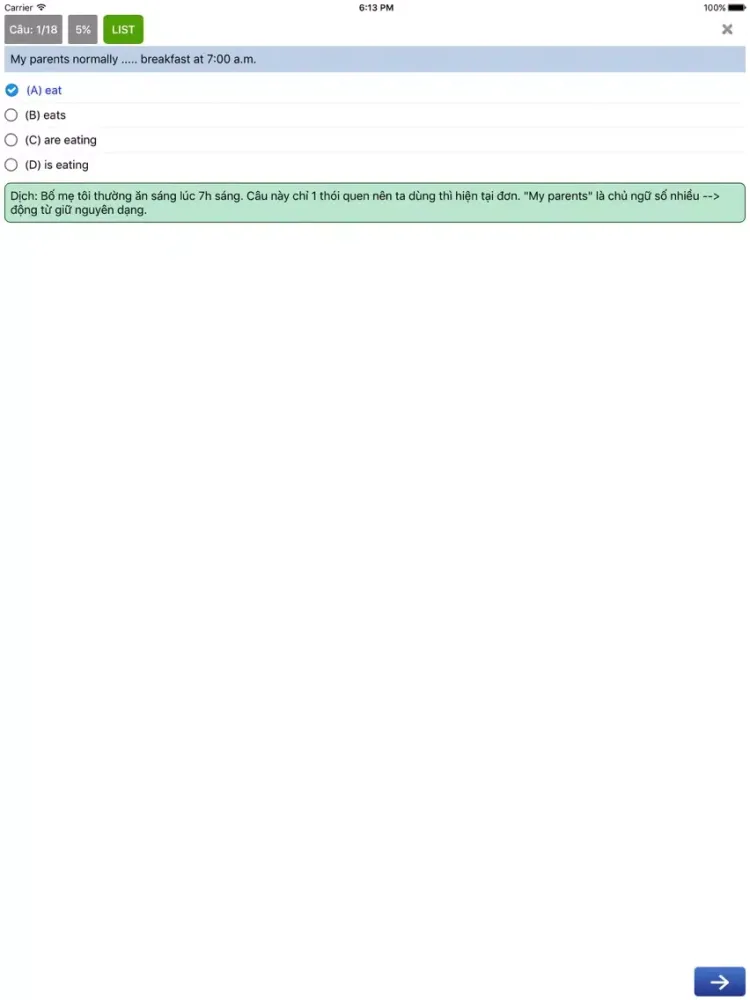 Ngữ Pháp Tiếng Anh - Offline iPad  سکرین شاٹس