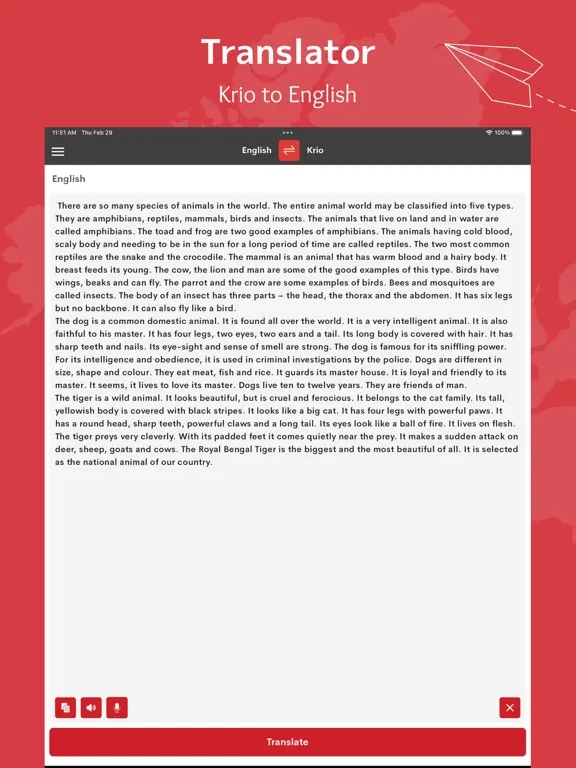 Krio English Translator iPad 应用截图