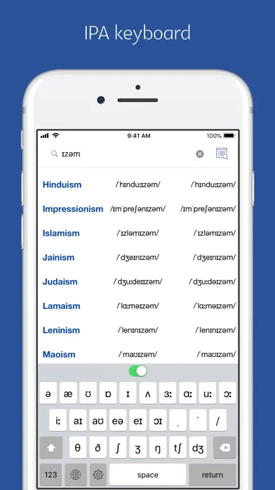 Capturas de tela do English Phonetic Dictionary