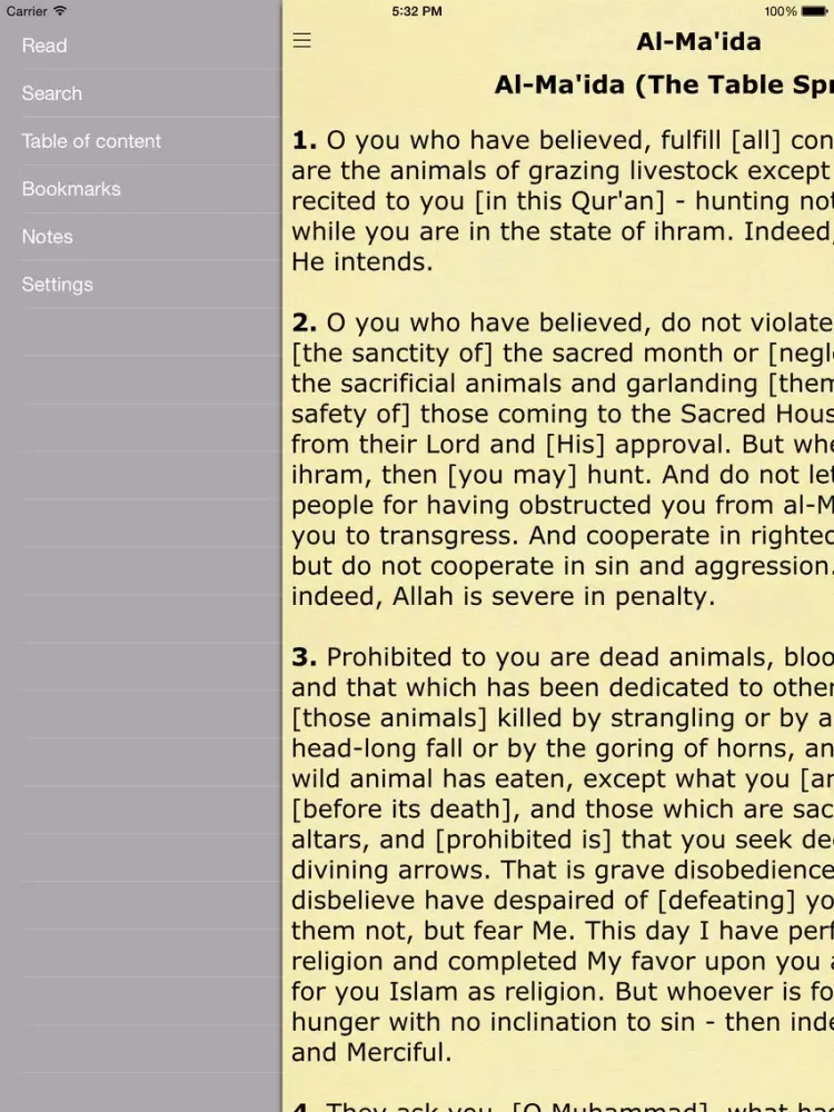 Capturas de tela do Quran Sahih International English Translation iPad 