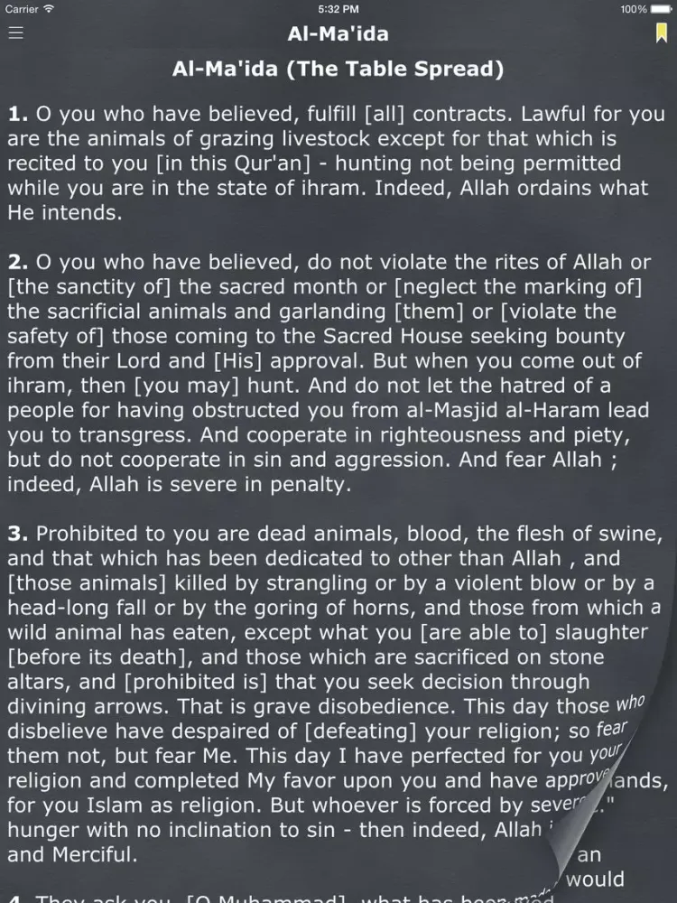 Capturas de tela do Quran Sahih International English Translation iPad 