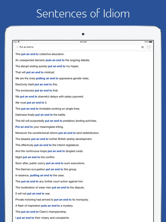 English Sentence Dictionary iPad  Screenshots
