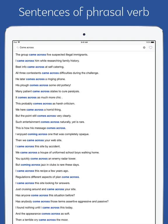 English Sentence Dictionary iPad  Screenshots
