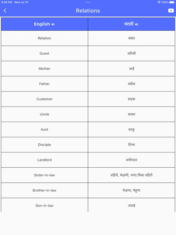 Daily Words English to Marathi iPad  Screenshots