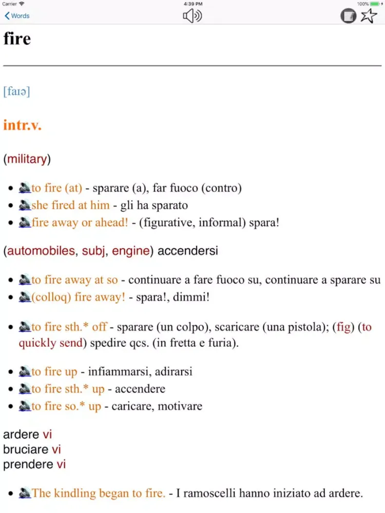Capturas de pantalla de Italian-English dictionary E! iPad 