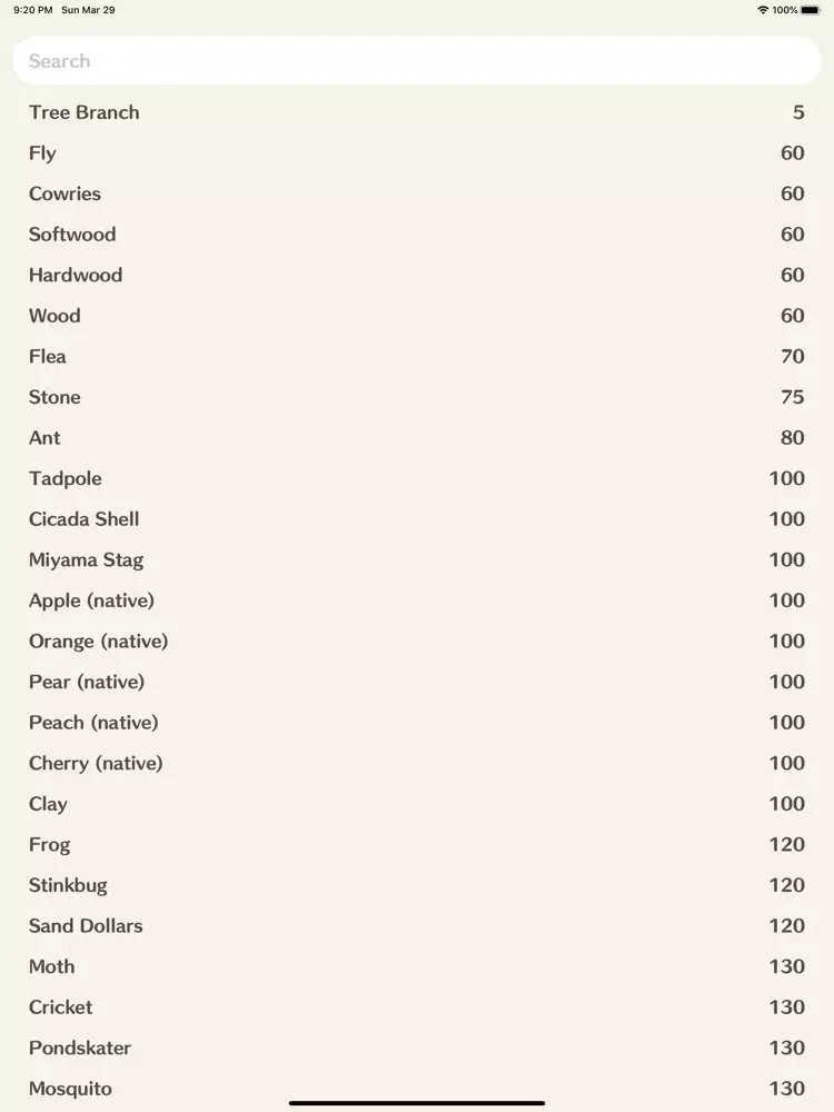 Price Guide for ACNH iPad 应用截图