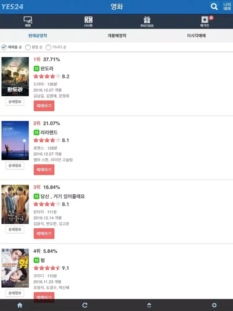 예스24 영화예매 iPad  Ekran Görüntüleri
