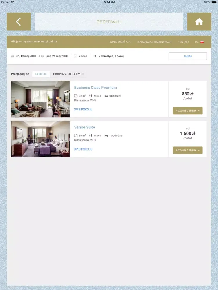 Capturas de pantalla de Hotel Warszawianka iPad 