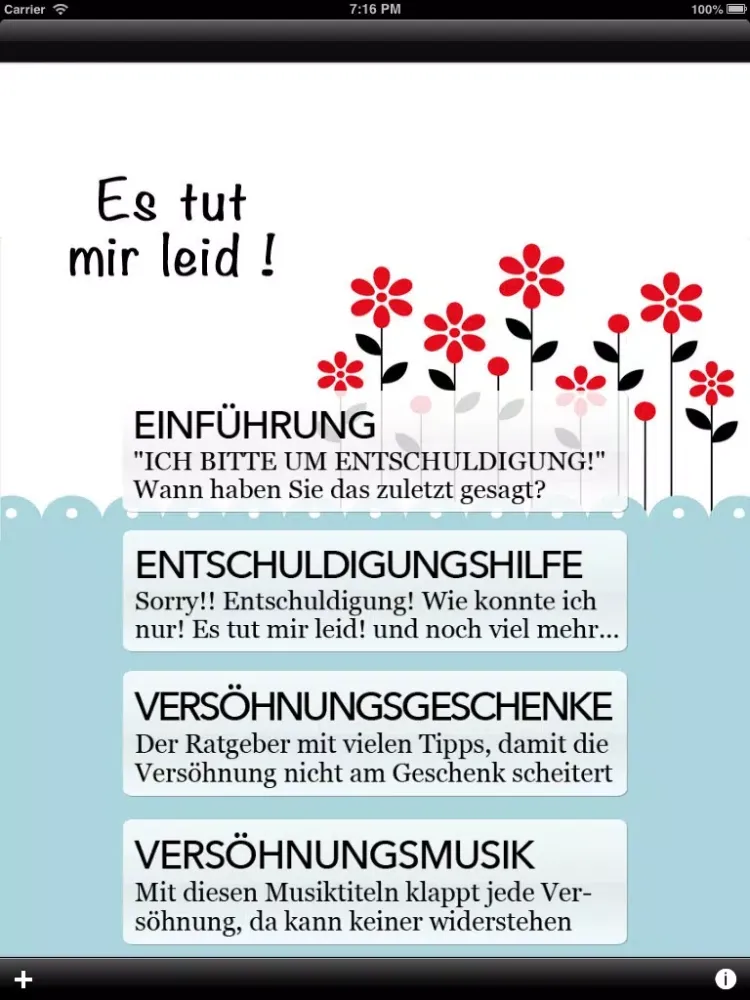 Es tut mir leid! Die App zur Entschuldigung iPad  Screenshots