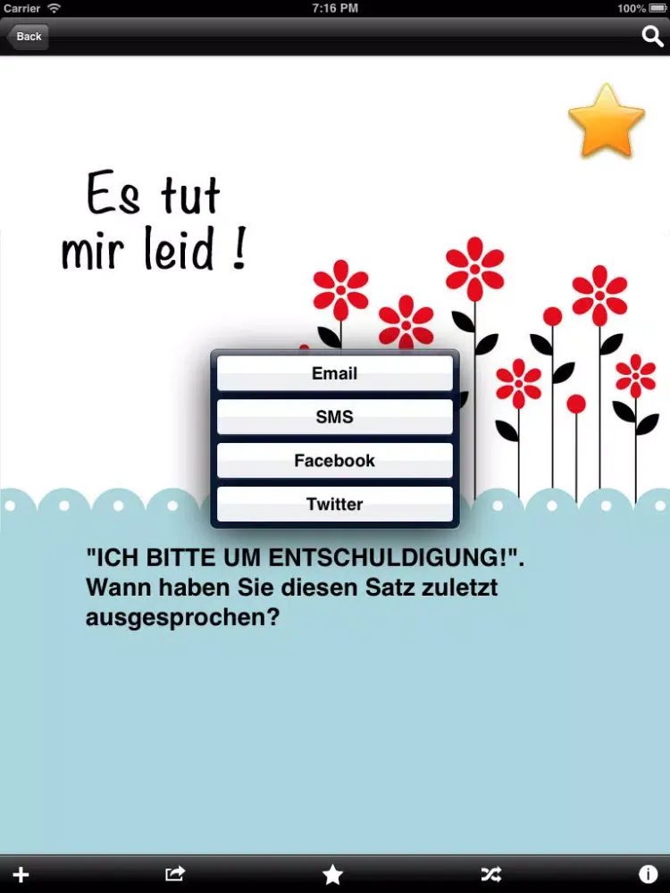 Es tut mir leid! Die App zur Entschuldigung iPad  Screenshots