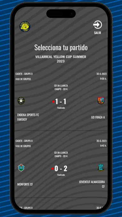 Screenshot di Resultados CVT