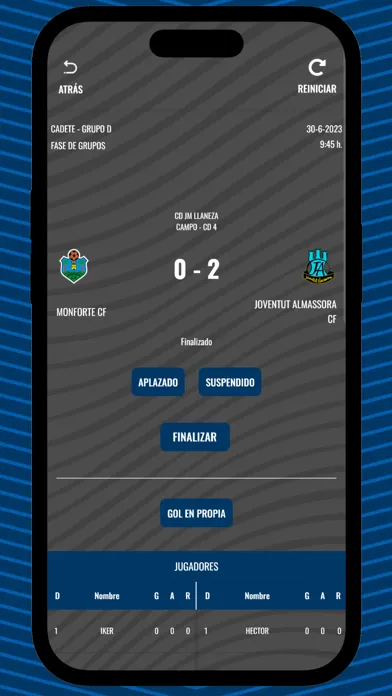 Screenshot di Resultados CVT