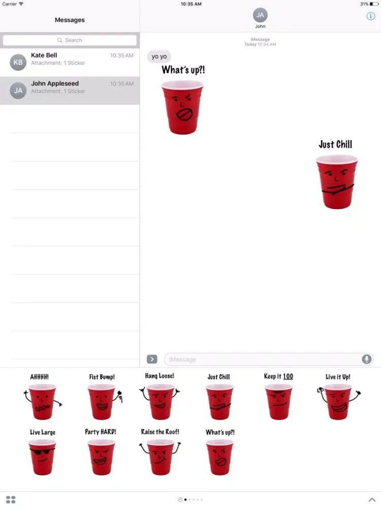 Red Cup Buddy Sticker Pack iPad 應用截圖