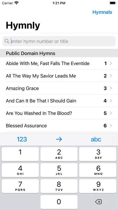 Hymnly سکرین شاٹس