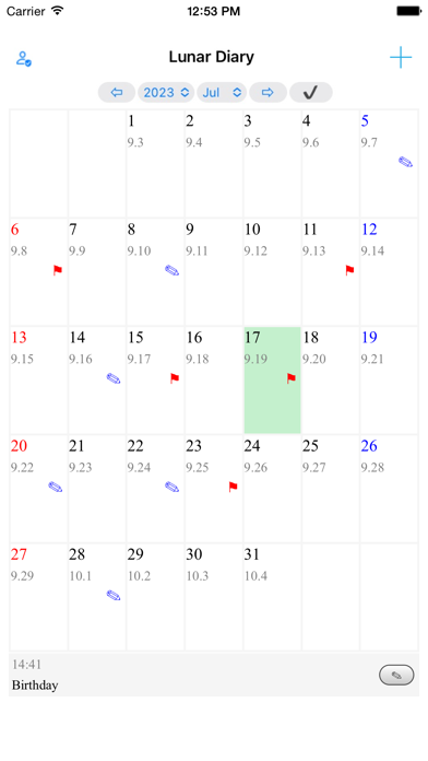 Screenshot di Lunar calendar diary