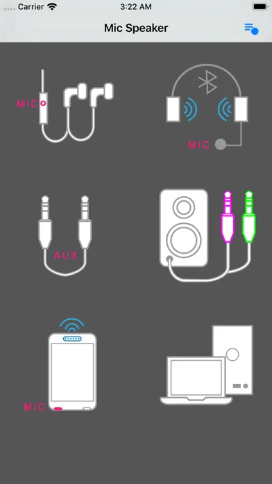 Capturas de tela do Mic Speaker