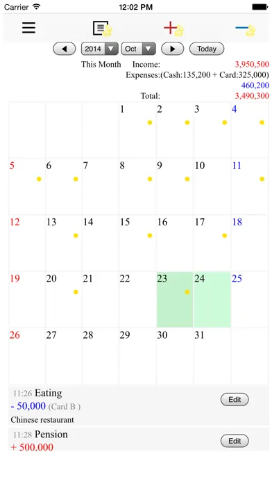 Tangkapan layar Oh My Money ( Account book )