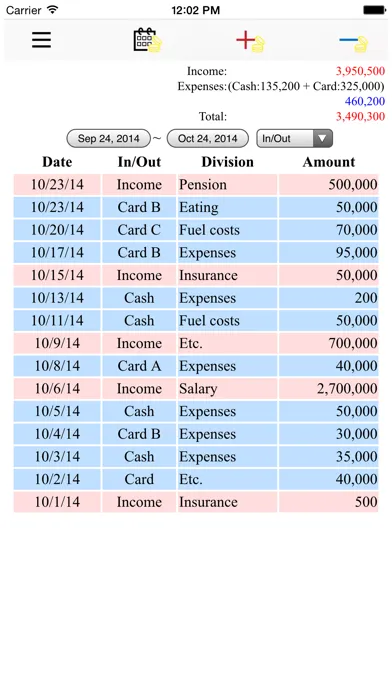 Tangkapan layar Oh My Money ( Account book )