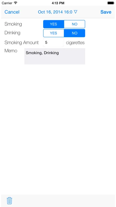 Ảnh chụp màn hình của No Smoking ( Diary )