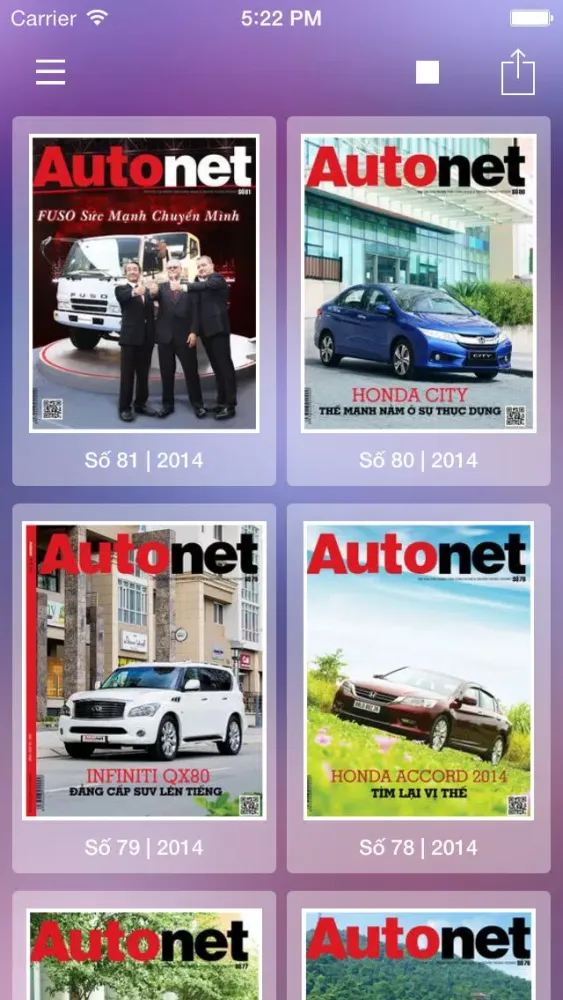 Capturas de tela do Tạp chí Autonet