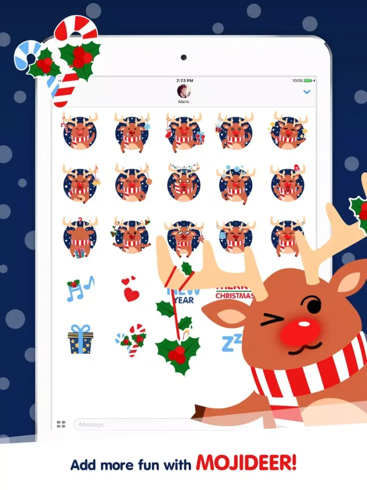 Moji Reindeer Animated Christmas Sticker Pack iPad  Screenshots