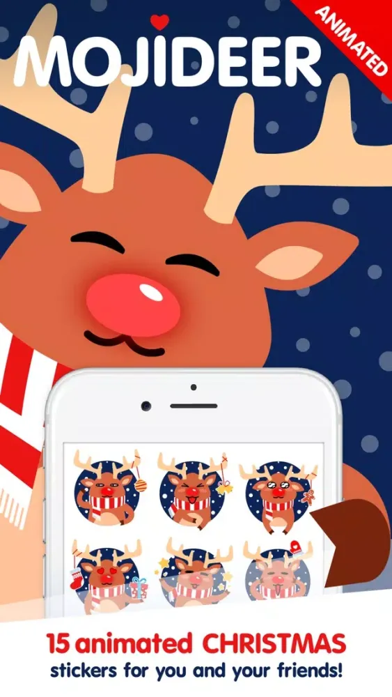 Moji Reindeer Animated Christmas Sticker Pack Screenshots