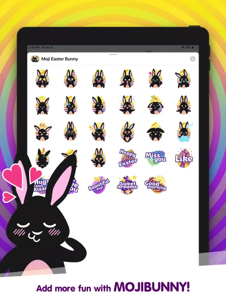 Screenshot di Moji Easter Bunny iPad 