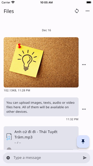 Capturas de tela do Sync between all platforms