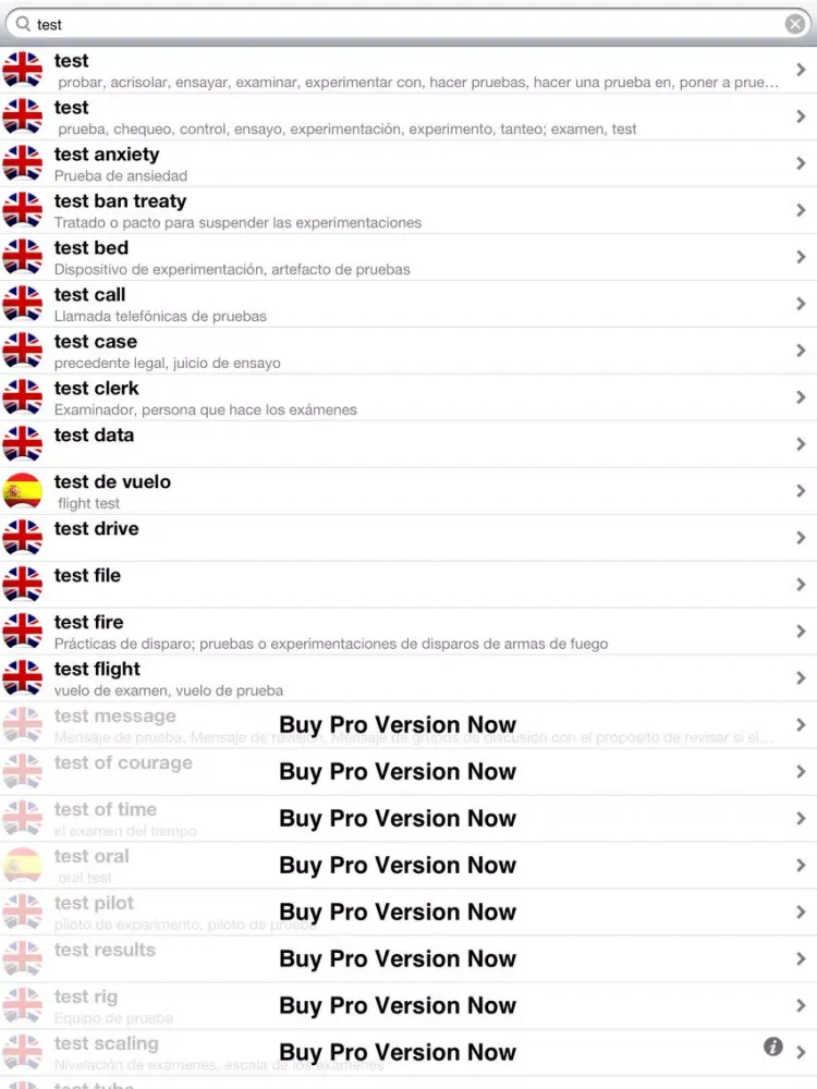 Offline Spanish English Dictionary Translator for Tourists, Language Learners and Students iPad  स्क्रीनशॉट