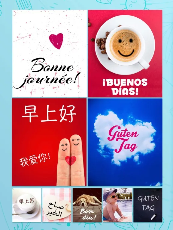 Good Morning Greeting Cards iPad  سکرین شاٹس