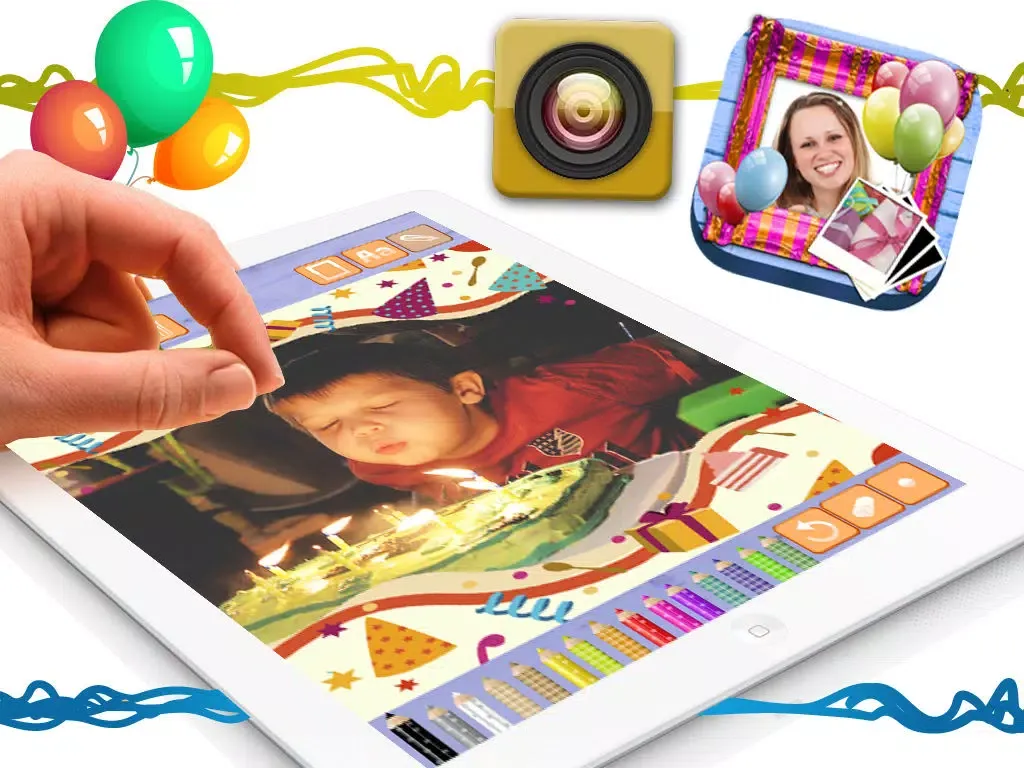 Create birthday cards and design birthday postcards to wish a happy birthday - Premium iPad  Screenshots