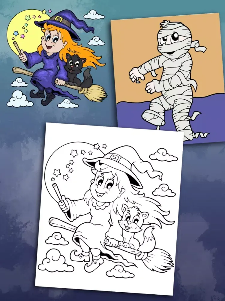 Halloween & monsters coloring pages for kids iPad  سکرین شاٹس