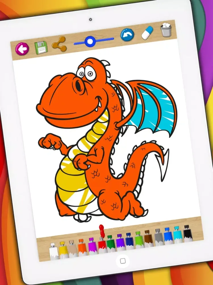 Ảnh chụp màn hình của Dragons coloring book & paint fantastic animals Premium iPad 