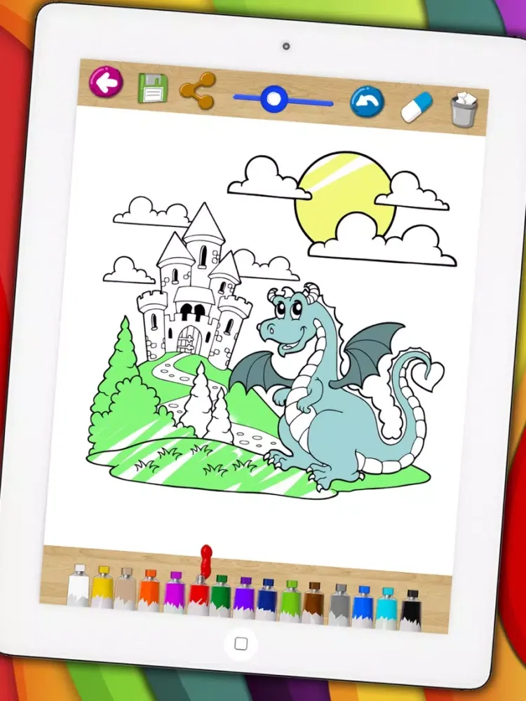 Ảnh chụp màn hình của Dragons coloring book & paint fantastic animals Premium iPad 