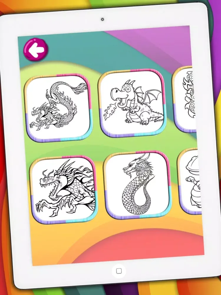 Ảnh chụp màn hình của Dragons coloring book & paint fantastic animals Premium iPad 