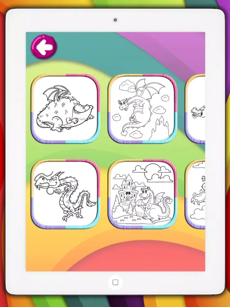 Ảnh chụp màn hình của Dragons coloring book & paint fantastic animals Premium iPad 